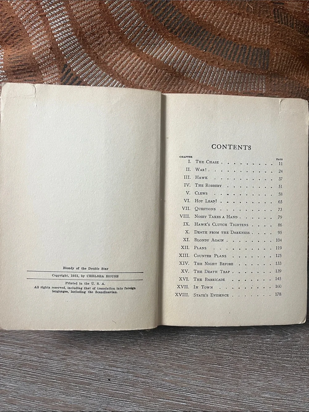 Blonde of the Double Star Hardcover Book - Olive Green 1931